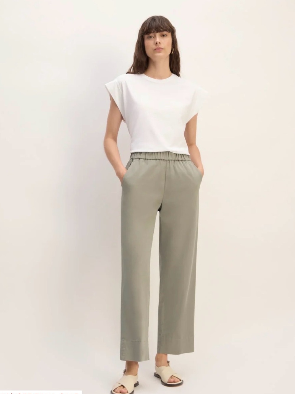 Everlane, The Easy Pant, Sage Green, Medium, Pull On, Wide Leg Minimalist